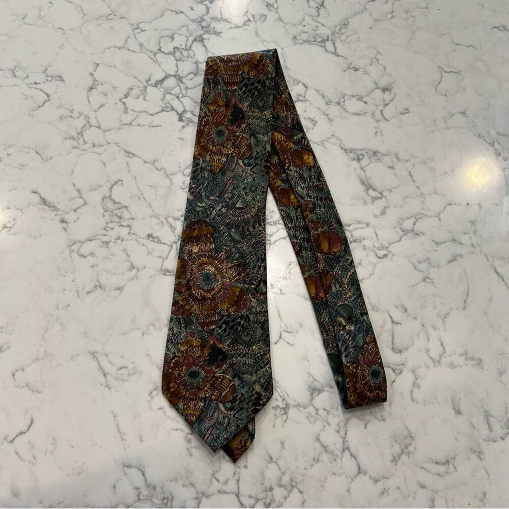 Galli’s 100% Pure‎ Silk Floral Print Tie